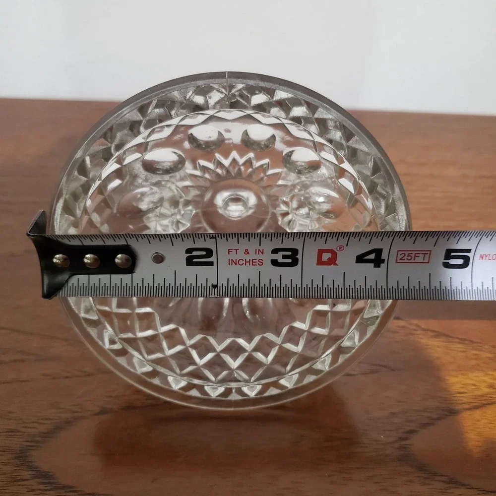 Vintage Imperial Glass Double Light Candle Holder Thumbprint &‎ Diamond Pattern